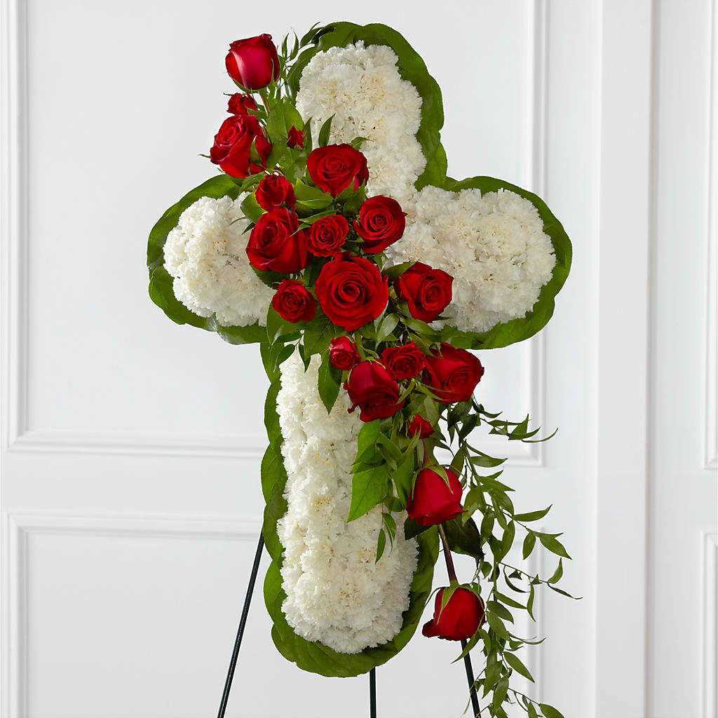 Floral Cross Easel – ELLIJAY'S HOMETOWN FLORIST INC, Ellijay GA
