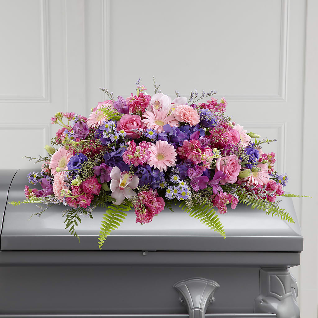 Glorious Garden Casket Spray – ELLIJAY'S HOMETOWN FLORIST INC, Ellijay GA