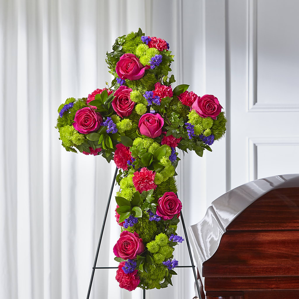 Tribute Rose Floral Cross – ELLIJAY'S HOMETOWN FLORIST INC, Ellijay GA