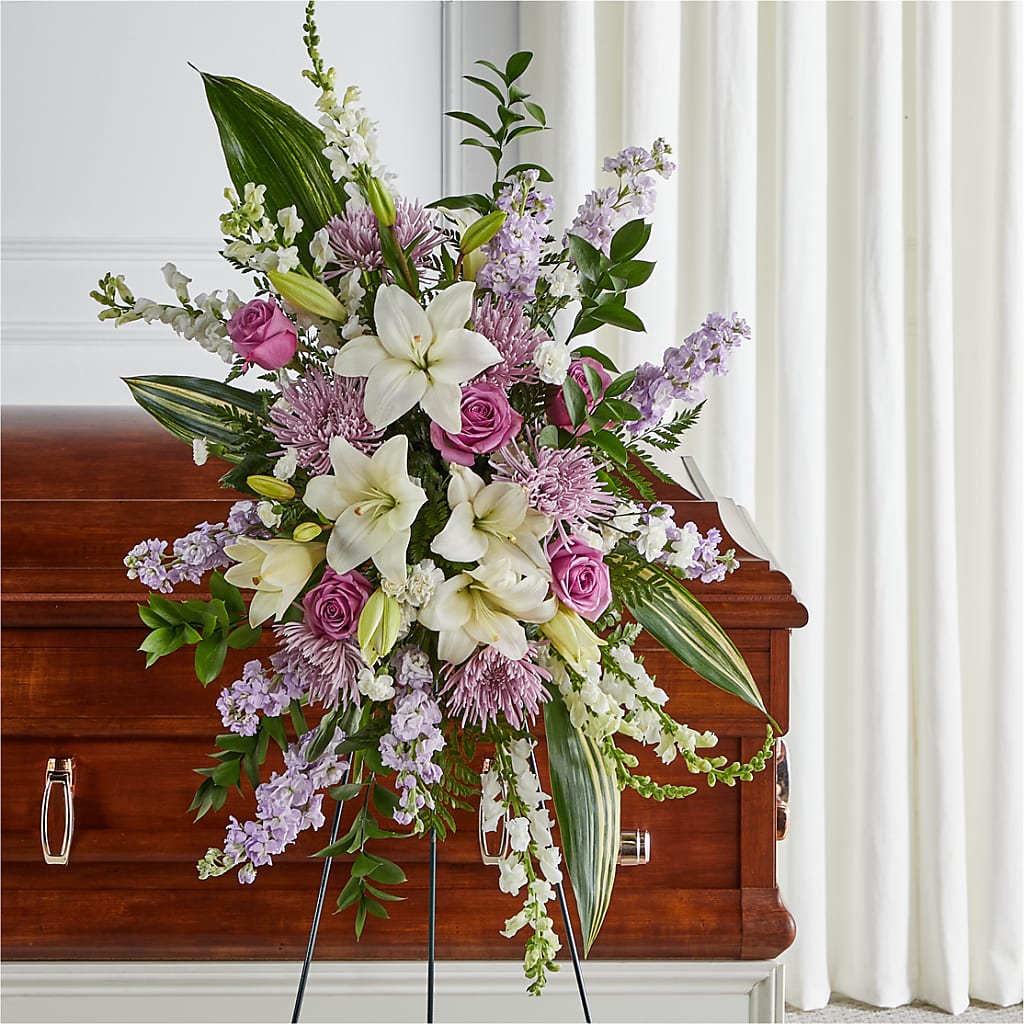 Grateful Hearts Standing Spray – ELLIJAY'S HOMETOWN FLORIST INC, Ellijay GA
