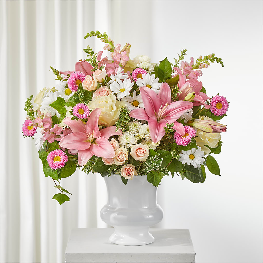 Empathetic Blooms Urn Arrangement – ELLIJAY'S HOMETOWN FLORIST INC, Ellijay GA