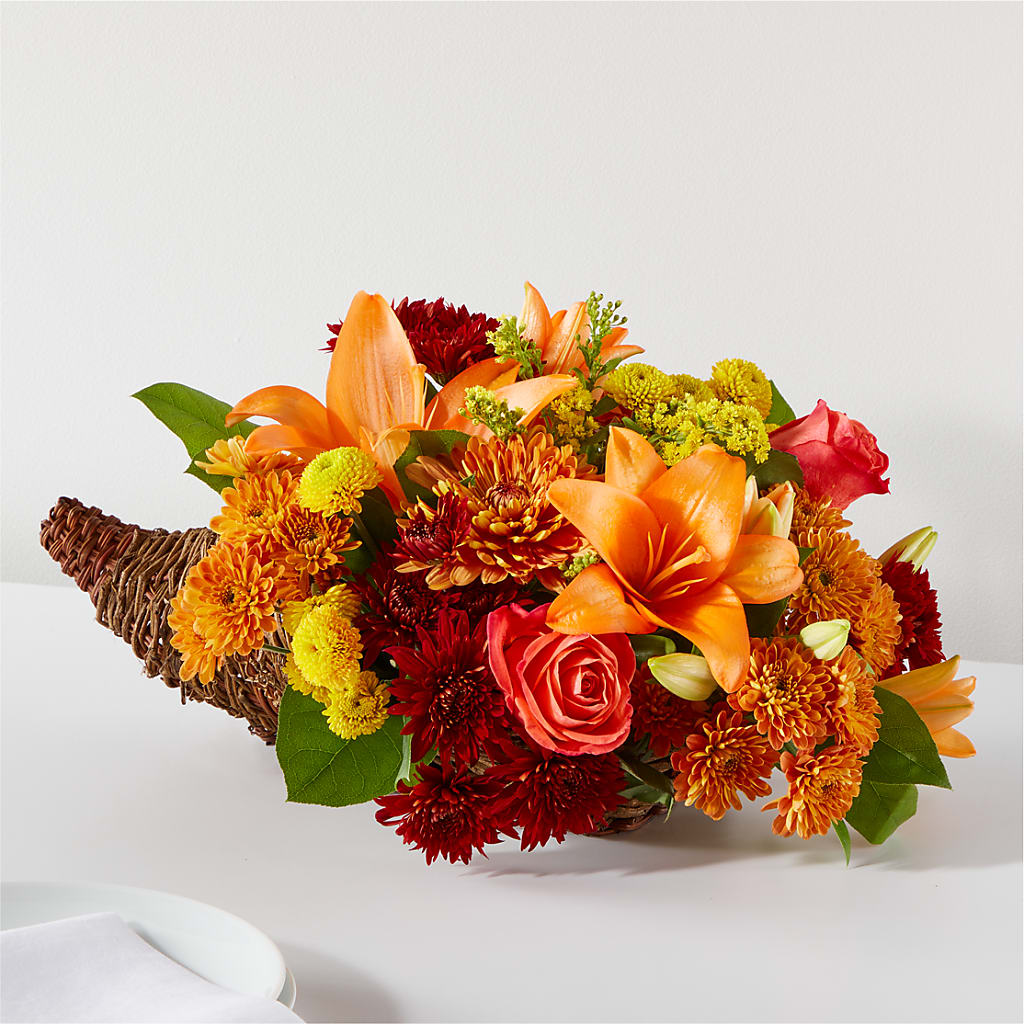 Bouquet of Blessings Cornucopia – ELLIJAY'S HOMETOWN FLORIST INC, Ellijay GA