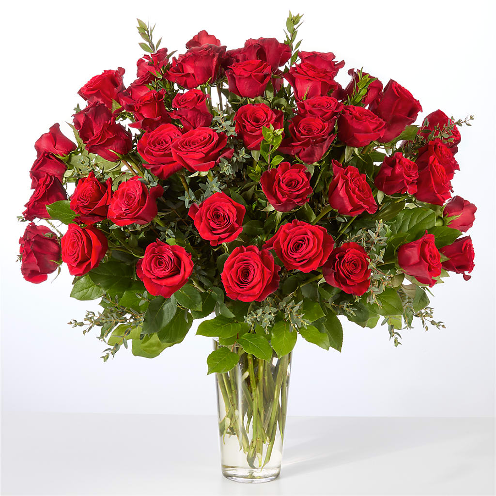 Forever Yours Fifty Stem Red Rose Bouquet – ELLIJAY'S HOMETOWN FLORIST INC, Ellijay GA