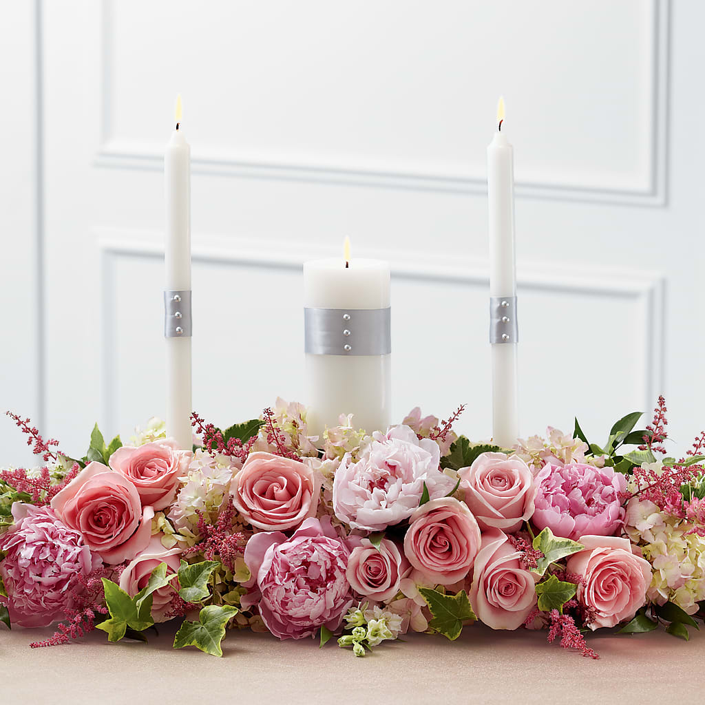 Worldwide Romance Unity Candle Arrangement – ELLIJAY'S HOMETOWN FLORIST INC, Ellijay GA