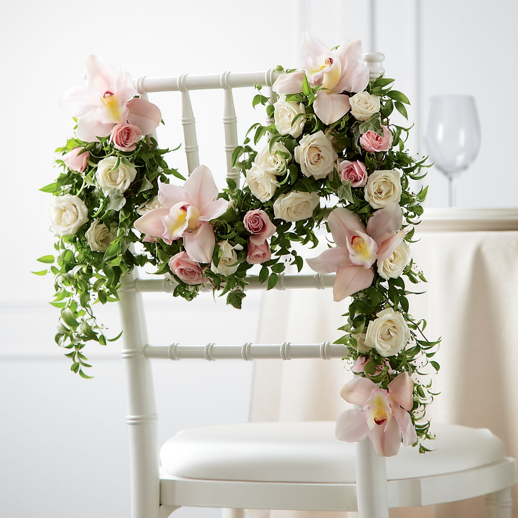 Orchid Rose Chair Décor – ELLIJAY'S HOMETOWN FLORIST INC, Ellijay GA