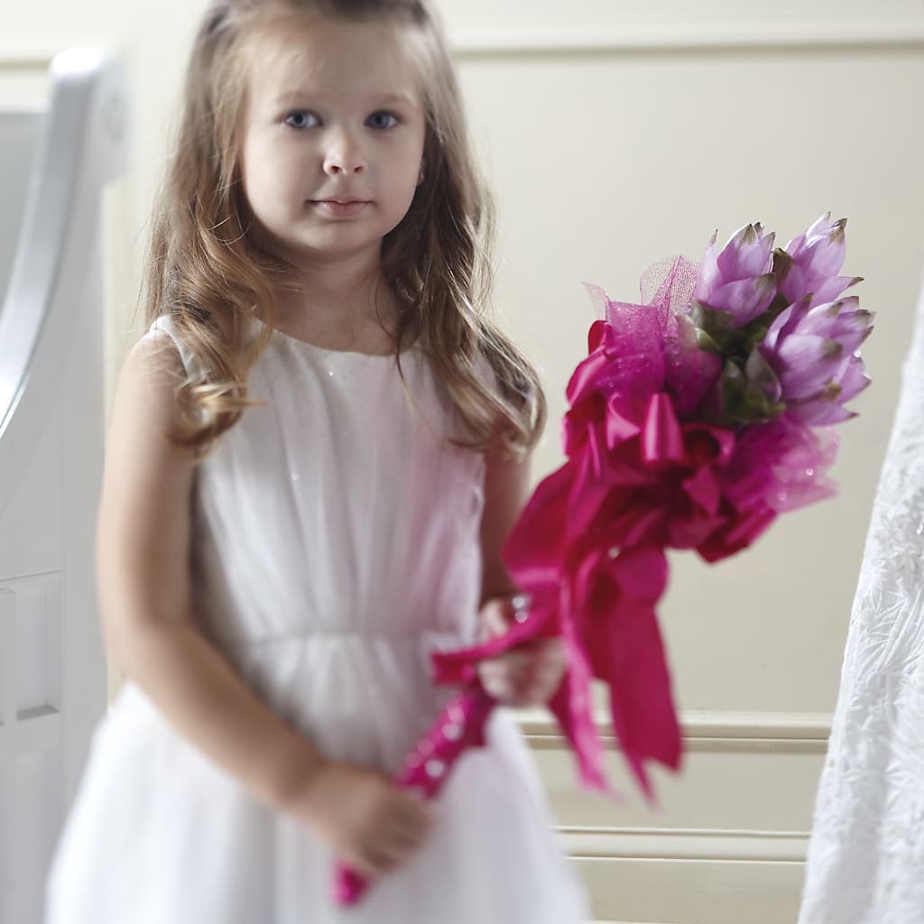 Sparkle Pink Flower Girl Bouquet – ELLIJAY'S HOMETOWN FLORIST INC, Ellijay GA