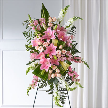 Elegant Embrace Standing Spray – ELLIJAY'S HOMETOWN FLORIST INC, Ellijay GA