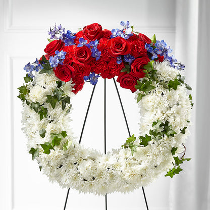 Patriotic Passion Wreath – ELLIJAY'S HOMETOWN FLORIST INC, Ellijay GA