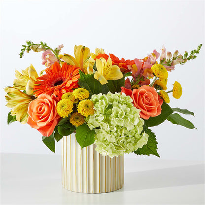 Autumn Sunshine Bouquet with Ivory Vase – ELLIJAY'S HOMETOWN FLORIST INC, Ellijay GA
