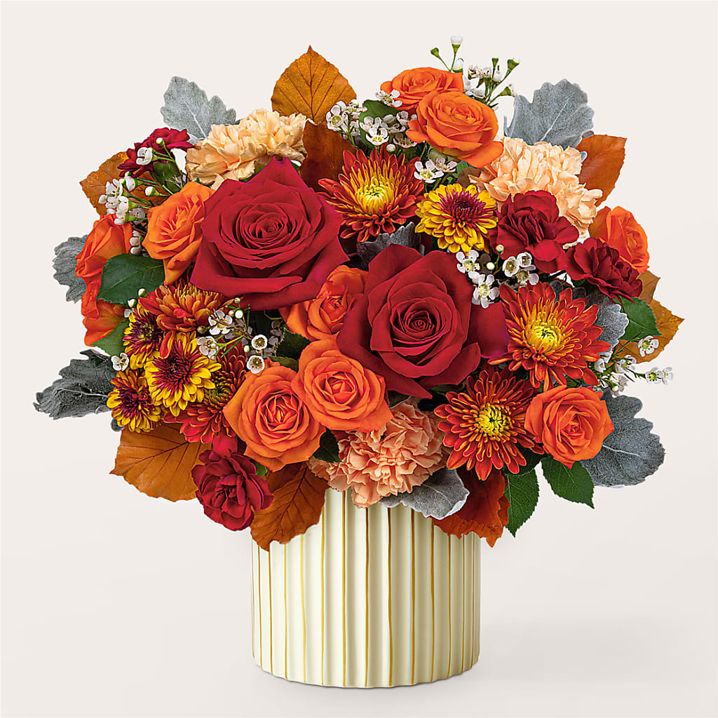 Merlot Bouquet with Ivory Vase – ELLIJAY'S HOMETOWN FLORIST INC, Ellijay GA