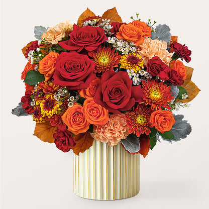 Merlot Bouquet with Ivory Vase – ELLIJAY'S HOMETOWN FLORIST INC, Ellijay GA
