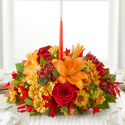 Autumn's Embrace Centerpiece – ELLIJAY'S HOMETOWN FLORIST INC, Ellijay GA