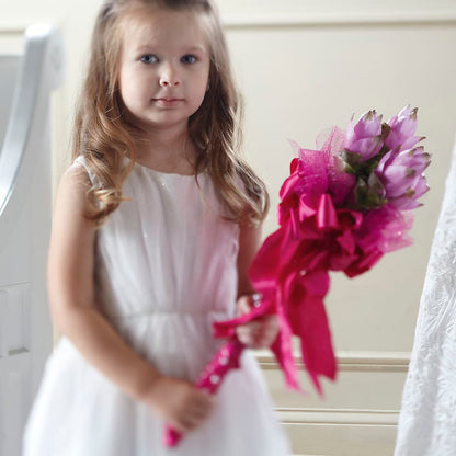 Sparkle Pink Flower Girl Bouquet – ELLIJAY'S HOMETOWN FLORIST INC, Ellijay GA